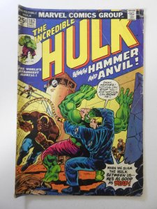 The Incredible Hulk #182 (1974) FR Condition MVS missing, tape pull fc