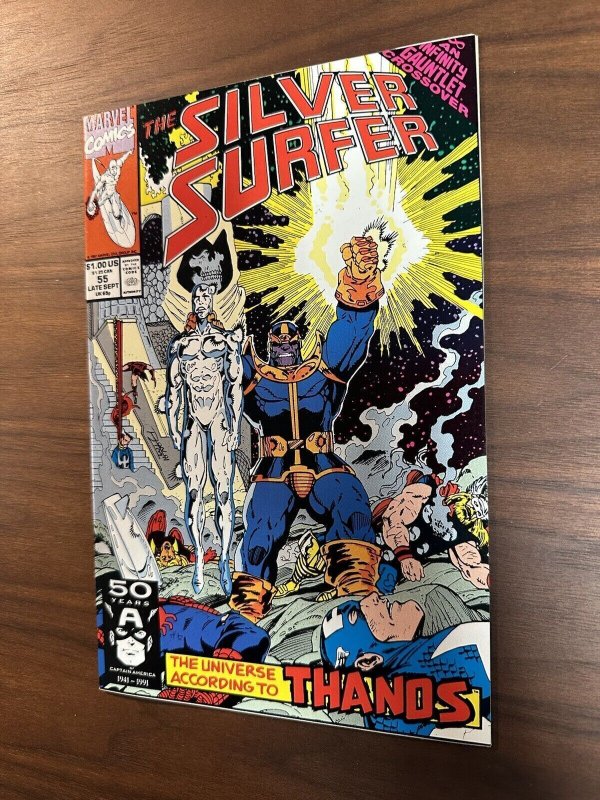Silver Surfer #55 VF+ Thanos Infinity Gauntlet Crossover (Marvel Comics 1991)