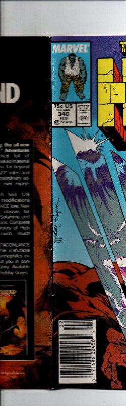 Incredible Hulk #340 newsstand - vs Wolverine - McFarlane - 1988 - VF/NM