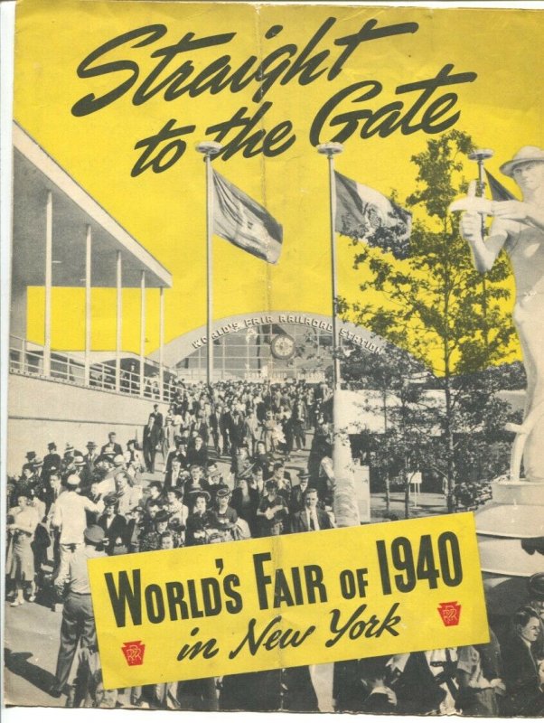 New York World's Fair Promo Guide 1940-4 pages-fair info-directions-Rare-VG