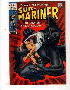 Sub-Mariner #15 (1969) THE DAYS OF THE DRAGON! Silver Age MARVEL / ID#072