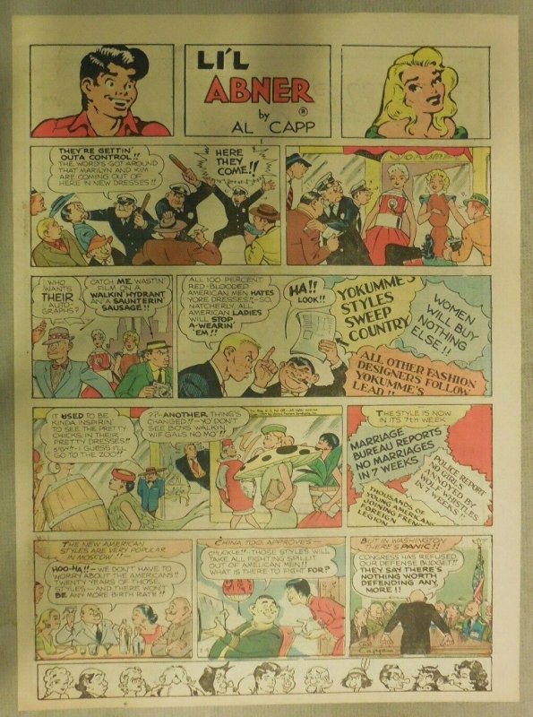 (49) Li'l Abner Sunday Pages by Al Capp from 1959 Tabloid Size Frazetta Artwork!