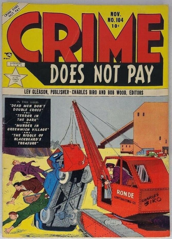 Crime Does Not Pay #104 Lev Gleason 1951 VG/FN 5.0  Early Gene Colan Art