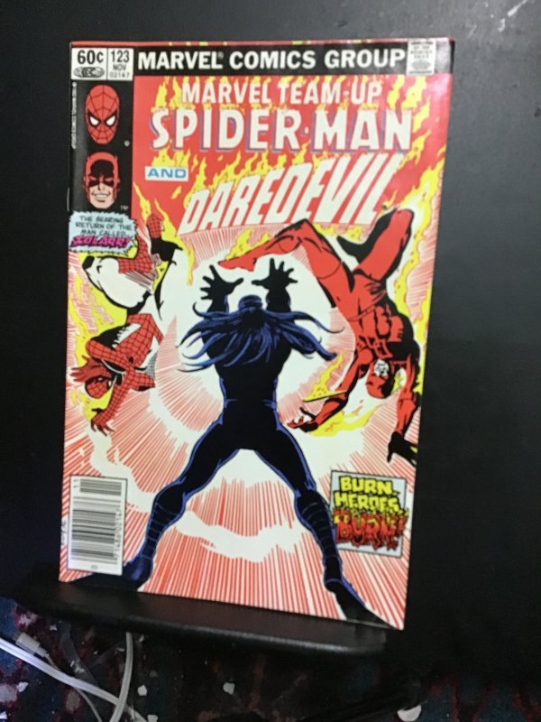 Marvel Team-Up #123 (1982) high-grade Daredevil and Spider-Man vs. Solar! VF/NM