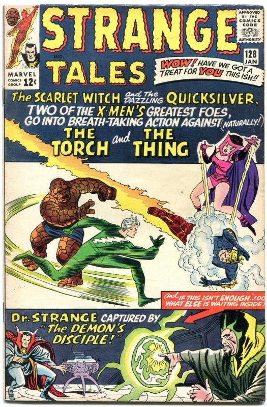 STRANGE TALES #128-JACK KIRBY-HUMAN TORCH-SILVER AGE-MARVEL VF-