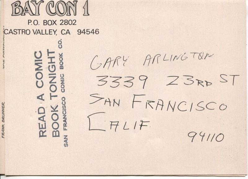 Bay Con 1 Memorabilia Lot-San Francisco Comic History-Gary Arlington-FN