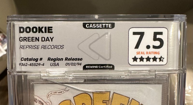 Green Day “Dookie” cassette Rewind graded 7.5 4.5/5 seal Major