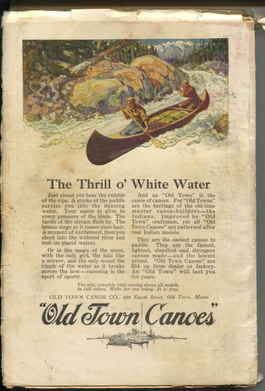 Popular 4/20/1922-Street& Smith-aviation crash cover-pulp thrills-VG-