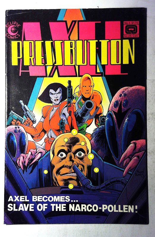 Axel Pressbutton #5 (1985) Eclipse Laser Eraser and Pressbutton 1st Print Comic
