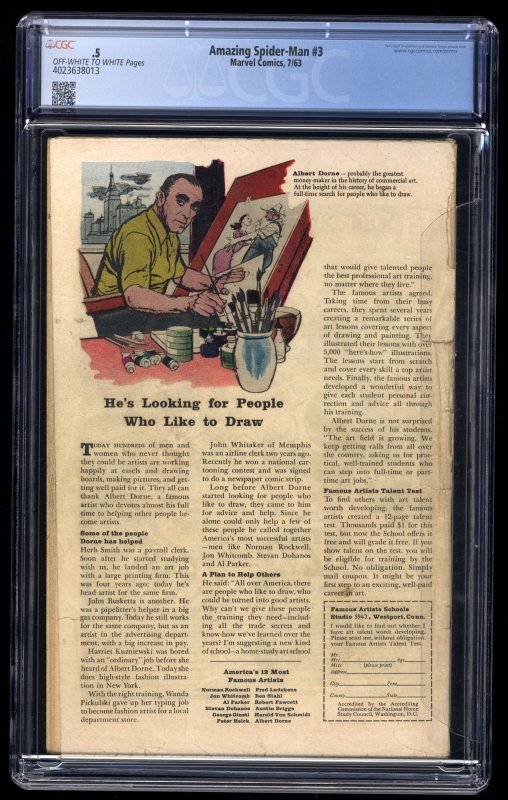 Amazing Spider-Man (1963) #3 CGC P 0.5 1st Appearance Doctor Octopus!