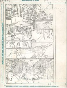 Katana #7 pg 4 DC New 52-Justice League Original Penciled art by ALEX SANCHEZ