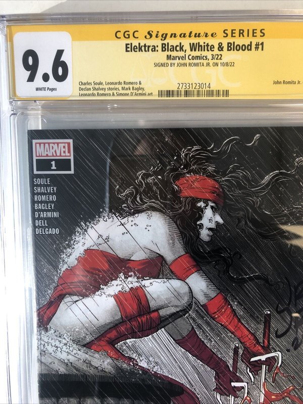 Elektra:Black, White & Blood (2022) #1 (CGC 9.6 SS WP) Signed John Romita JR.