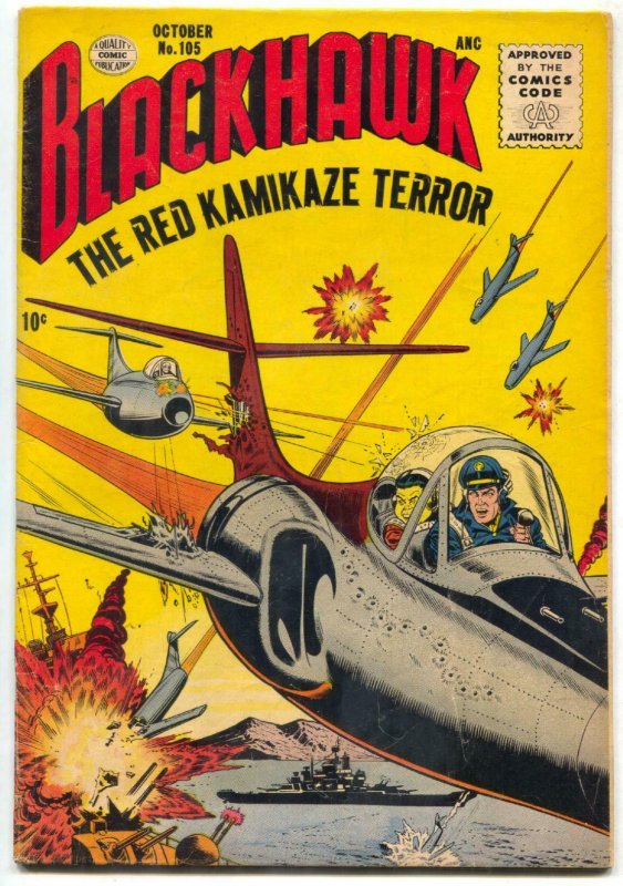 Blackhawk Comics #105 1956-Red Kamikaze Terror FN