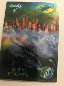 CITY ESCAPE #74 card : BATMAN FOREVER Metal 1995 Fleer; NM/M, Batmobile