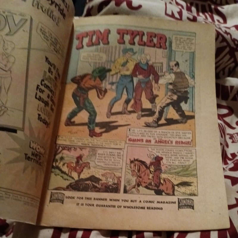 Tim Tyler Cowboy 18 standard comic 1950 Western hero golden age Final Issue luck