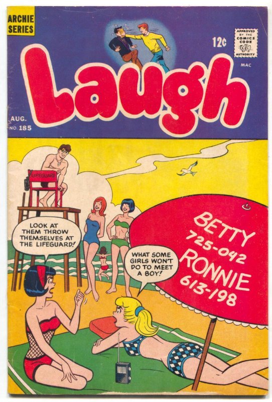 Laugh Comics #185 1966- Archie- Swimsuit cover FN