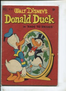 DELL FOUR COLOR #356 DONALD DUCK IN RAGS TO RICHES (3.5) BARKS COVER! 