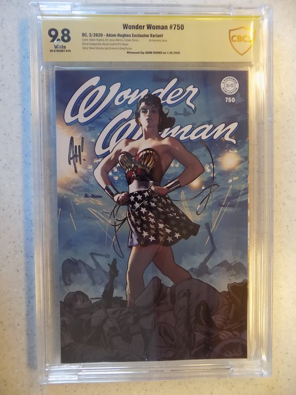 WONDER WOMAN # 750 HUGHES EXCLUSIVE  CBCS 9.8. SIGNED BY HUGHES SWEET BOOK