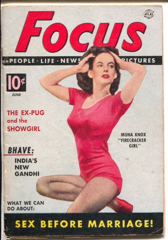 Focus 6/1952-Atlas-Mona Knox cover-Ralph Charles-mini mag-cheesecake-FN