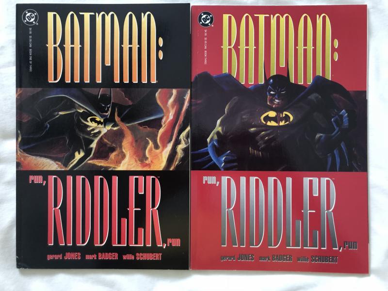 BATMAN : RUN, RIDDLER, RUN - Two (2) Graphic Novel Lot - Books 1 & 3 - DC COMICS