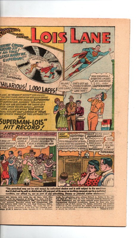 Superman's Girl Friend, Lois Lane #45  - 1963 - VG/FN