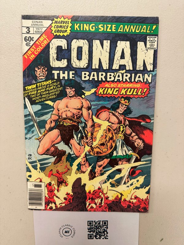 Conan King-Sized Annual #1 F Marvel Comic Book Kull Red Sonja 1977 18 HH1