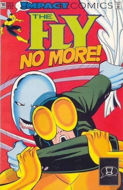 The Fly #16 Cover - Fly vs. Chromium - 1992 art by Mike Parobeck