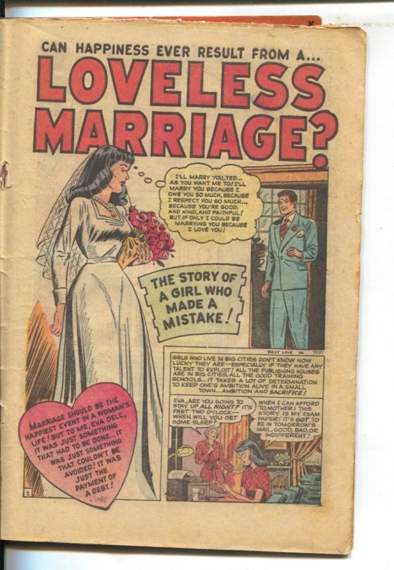 Best Love #36 1950-Marvel-final issue-Photo cover-bride splash panel-Unique stor