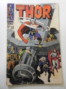 Thor #156 (1968) FR/GD Condition 3 in spine split, moisture damage