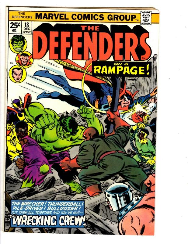 3 The Defenders Marvel Comic Books # 16 17 18 Namor Hulk Doctor Strange WT2
