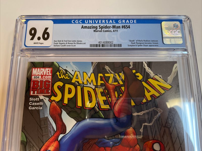 Amazing Spider-Man (2011) # 654 (CGC 9.6 WP) 1st App Flash Thompson As Venom