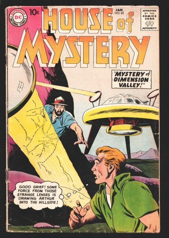 House of Mystery #82 1959-DC-Flying saucer type cover-10¢ cover price-Riddle ...