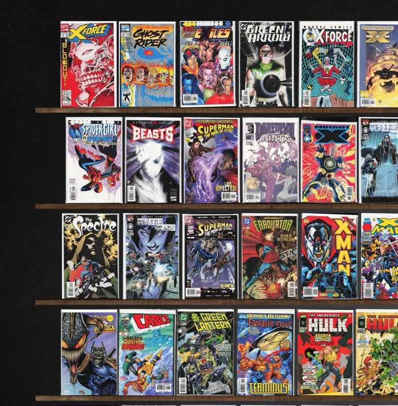 Huge Lot 150+ Comics with X-Man, Green Lantern, Hardcase, The Flash & More!