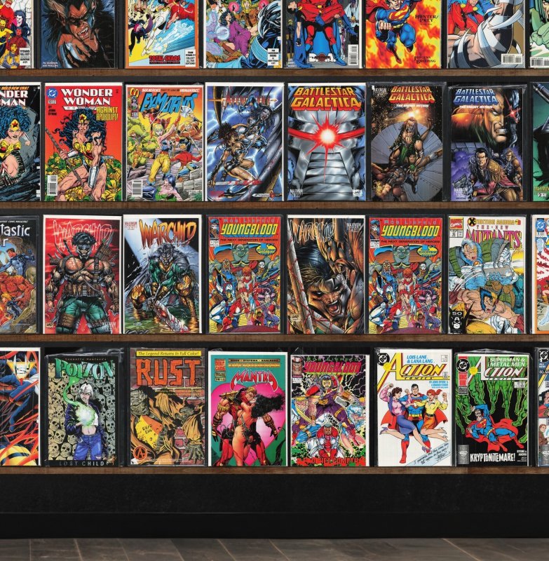 Huge Lot 150+ Comics with Shadowman, Warchild, Action Comics, Valor & More!