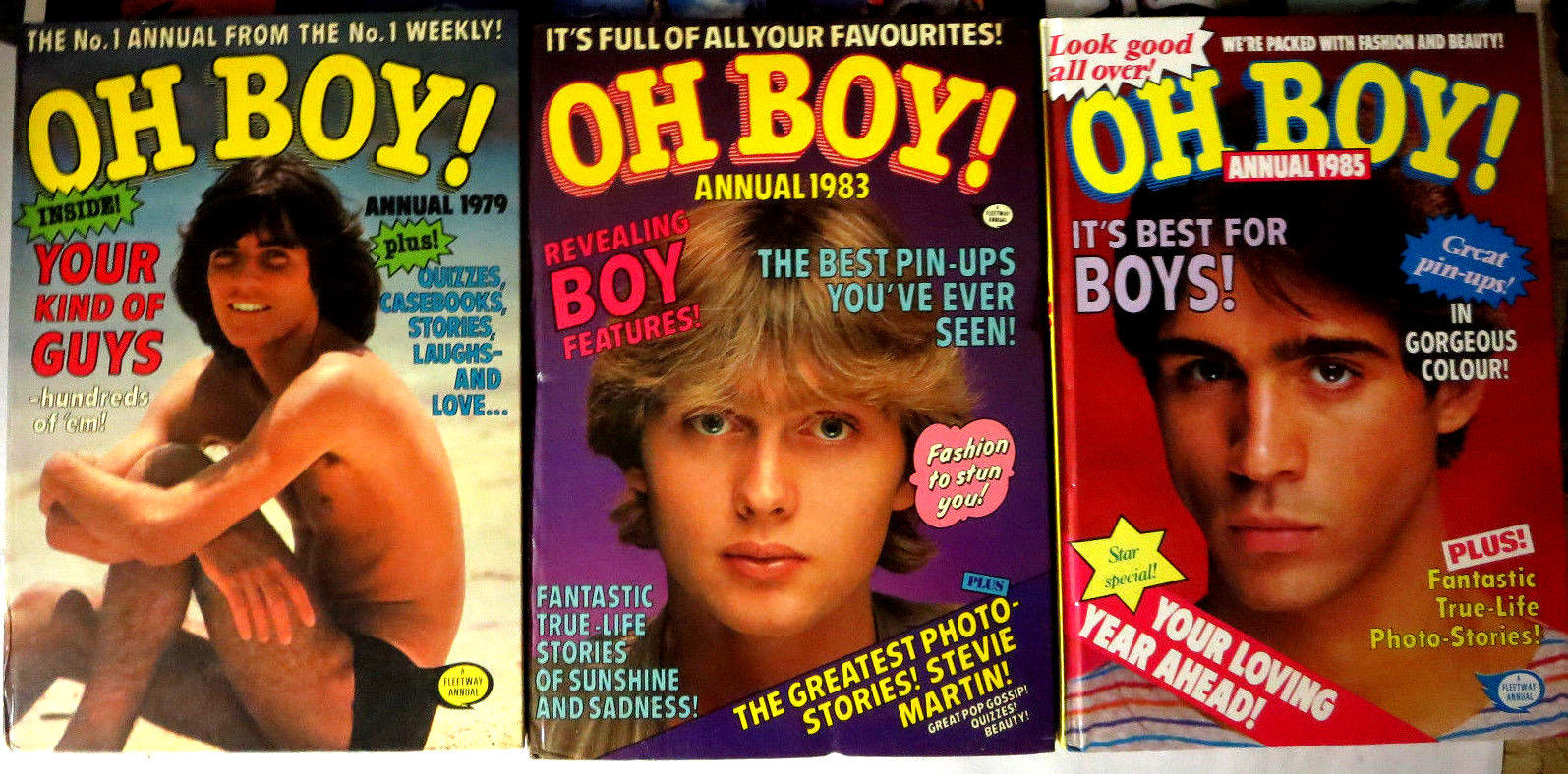 Oh Boy! - 3 British Annuals UK HB VF\+ IPC Magazines 1979, 1983, 1985