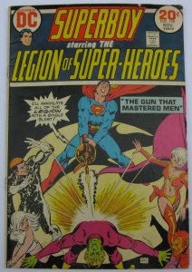 Superboy #199 (Nov 1973, DC), VG condition (4.0), Legion vs. Tyr & his gun hand