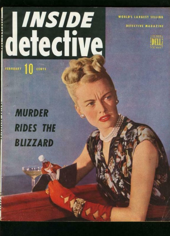 INSIDE DETECTIVE FEB 1946-POISON COVER-TRUE CRIME- VG