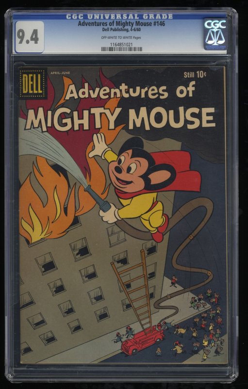 Adventures of Mighty Mouse #146 CGC NM 9.4 Off White to White Dell Comics!