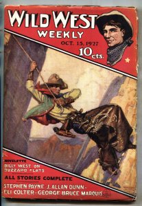 WILD WEST WEEKLY-Oct 15 1927-Billy West-Jim Hazel-Rare Pulp Magazine