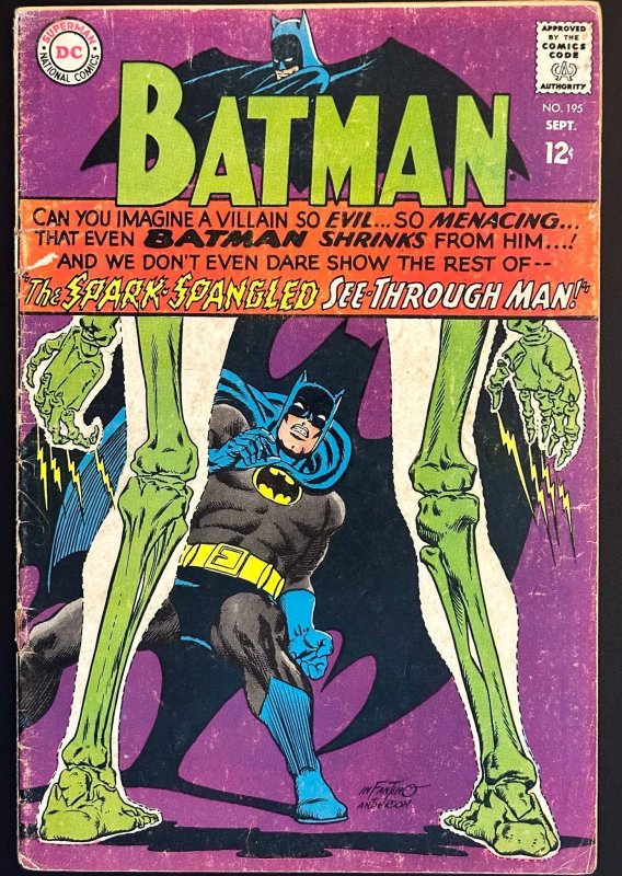 Batman #195 (1967) Full Detached Cover GD