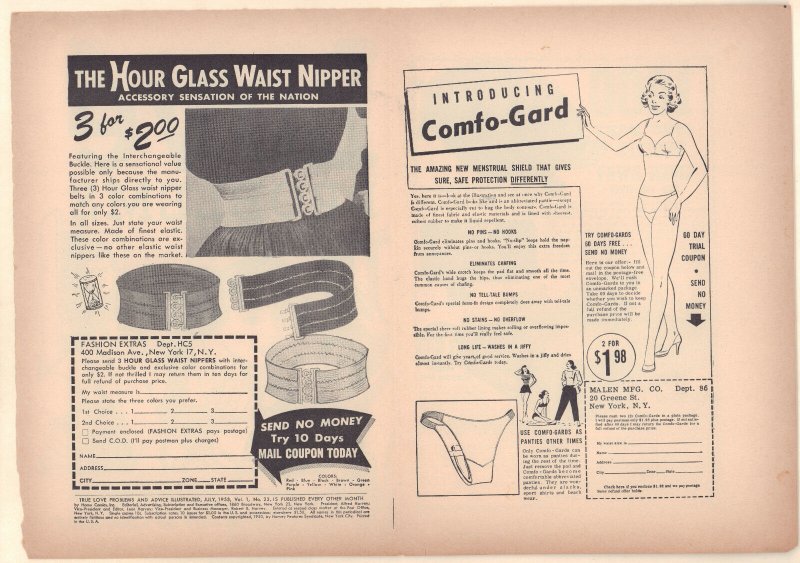 True Love Problems and Advice Ill. #22 Unused Comic Book Cover (Grade 9.0) 1953