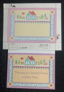 FRIEND'S HOUSE House w/ Trees & Fence 6.5x5.5 Greeting Card Art #8050 w/ 6 Cards