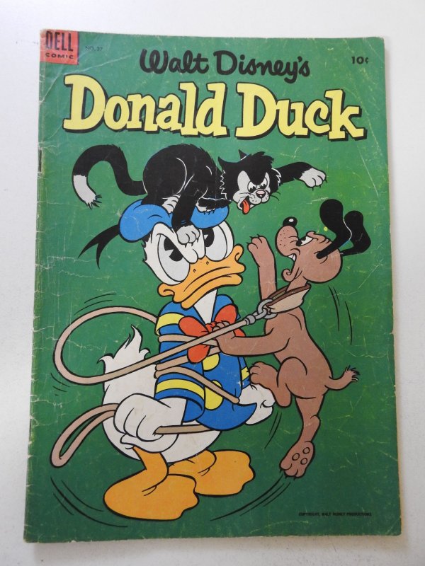 Donald Duck #37 (1954) GD Condition centerfold detached, rust on staples