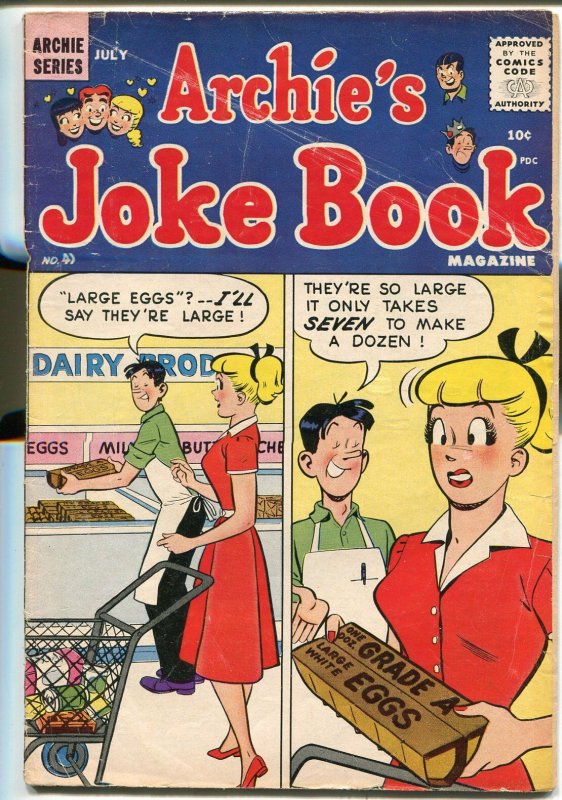 Archie's Joke Book #41 1959-MLJ-Betty-Veronica-wacky cover-VG