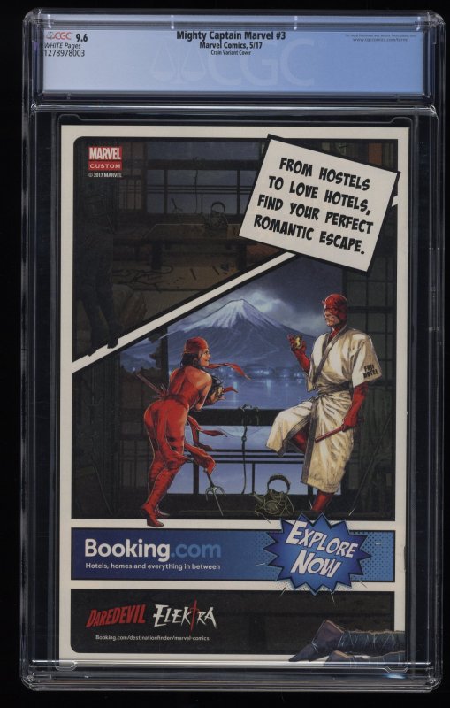 Mighty Captain Marvel #3 CGC NM+ 9.6 White Pages Crain Variant