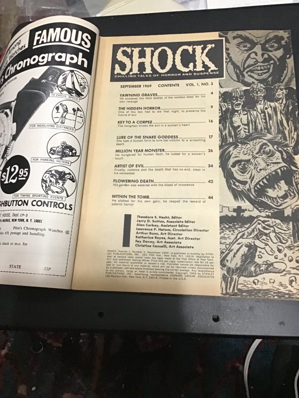 Shock #3 (1969) Bra clad woman cover! Bondage burned at stake! VG/FN Wow!
