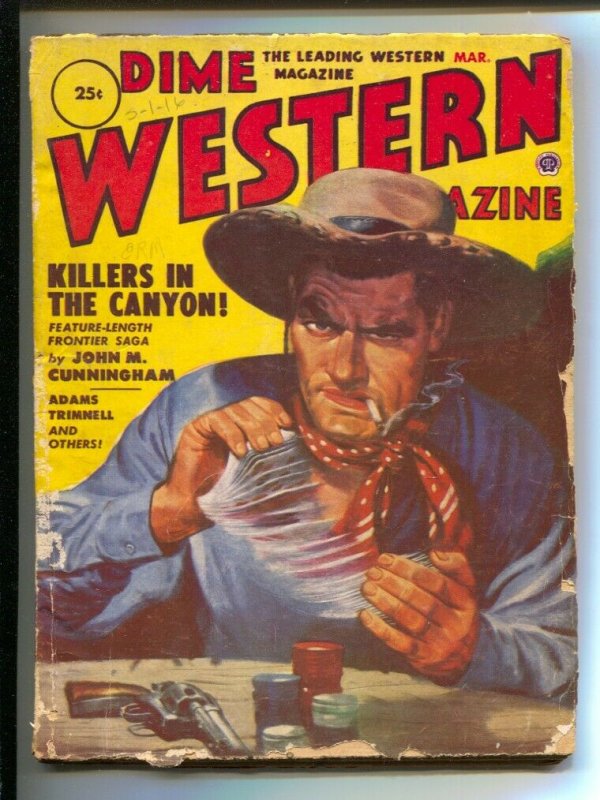 Dime Western 3/1952-Popular-card game poker chip cover-pulp thrills-VG 