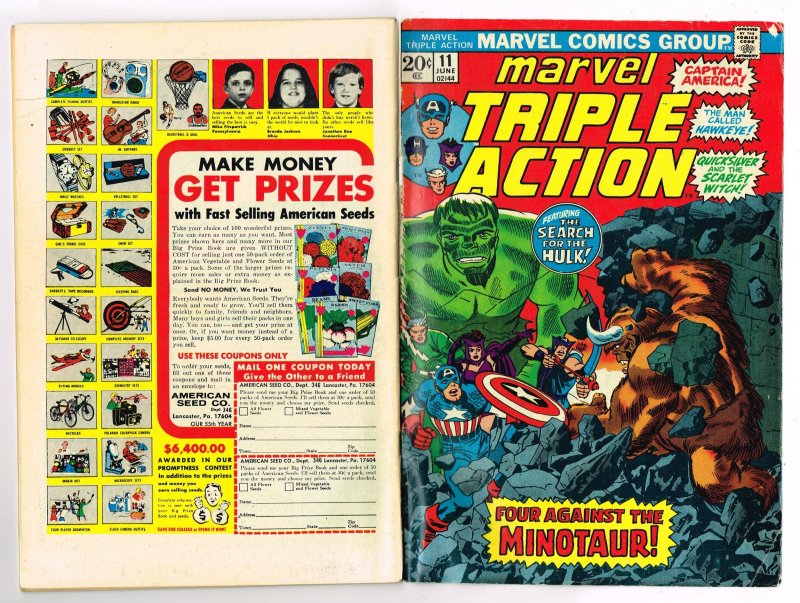 Marvel Triple Action #11 (1973) Hulk Hawkeye Marvel Comics