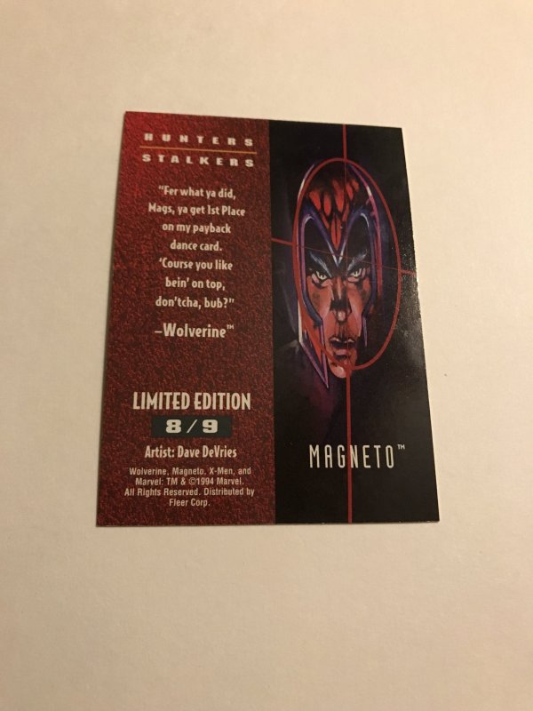 MAGNETO #8 Silver Chase HUNTERS STALKER card : ‘95 X-men Fleer Ultra NM/M