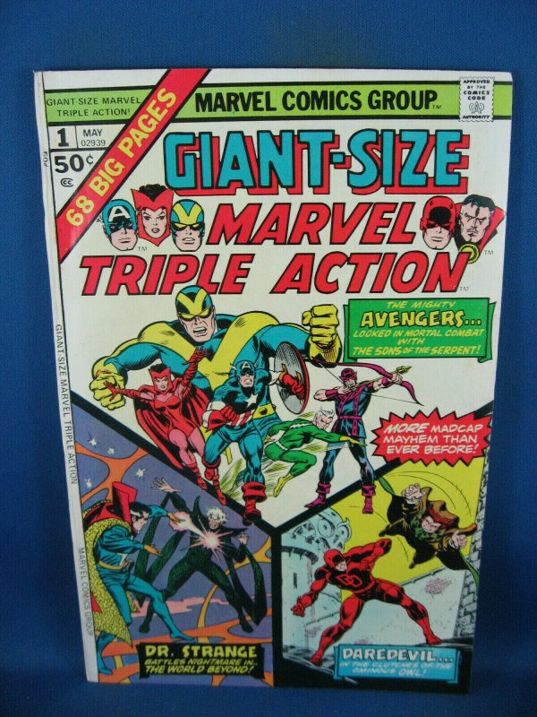 GIANT SIZE MARVEL TRIPLE ACTION 1 AVENGERS VF 1975